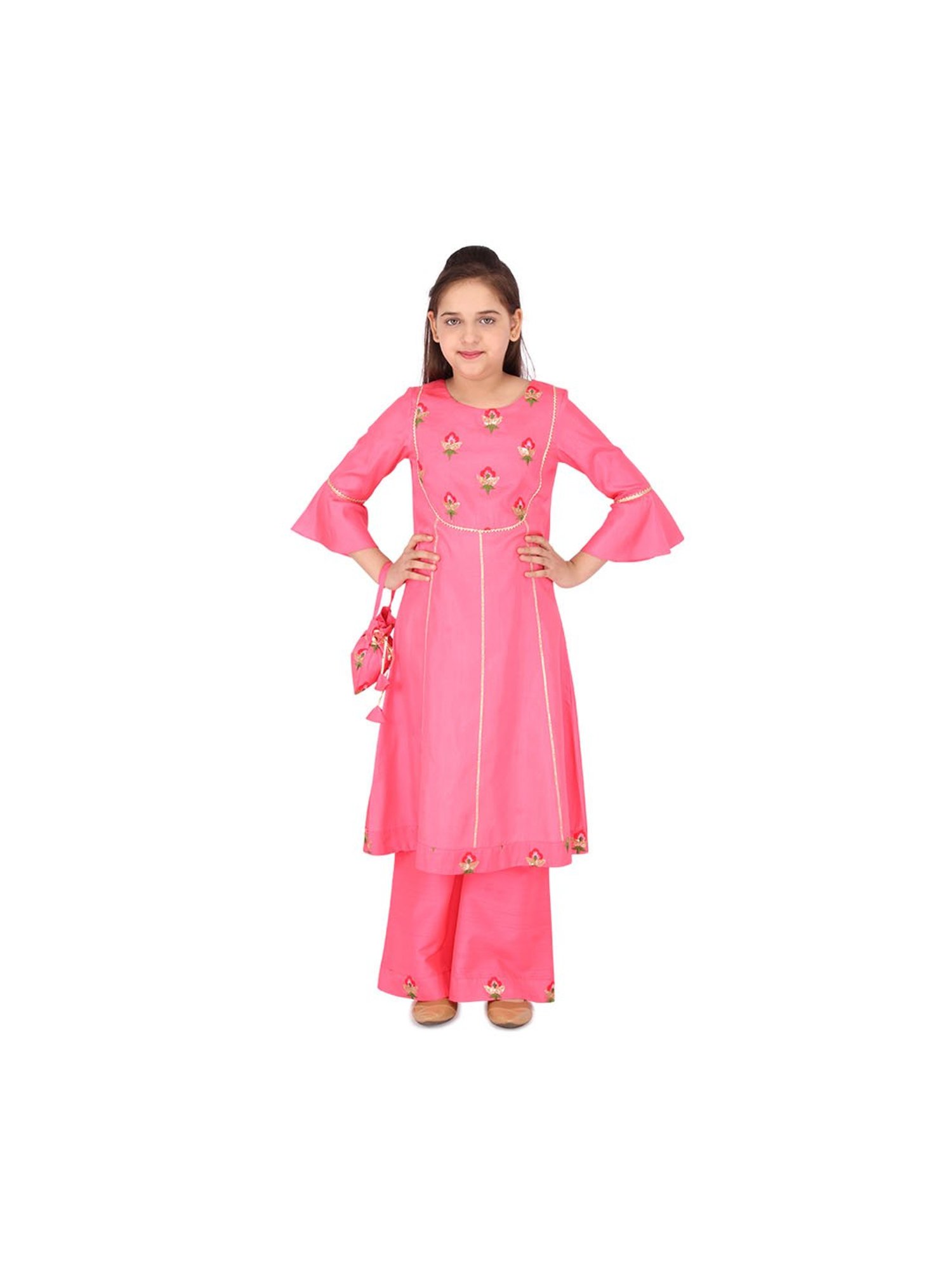 VASTRAMAY Kids Blue & White Cotton Over Dyed Kurta Set