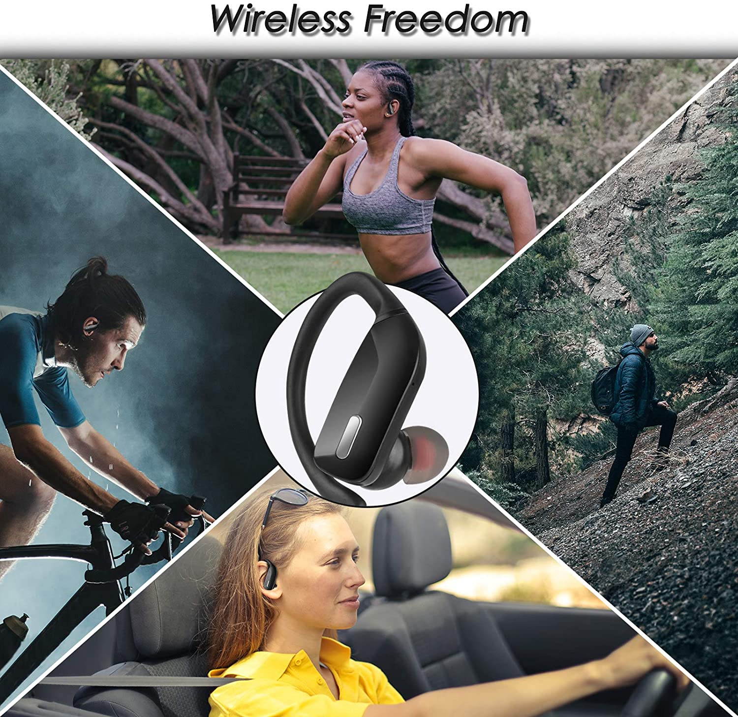 Ture Wireless Earbuds for Sports, Bluetooth 5.0 TWS Sports Headphones with Button Control In Ear Running Earphones Stereo Sound Sports Headset with USB C Charging Case for iOS Android Phone Tablets