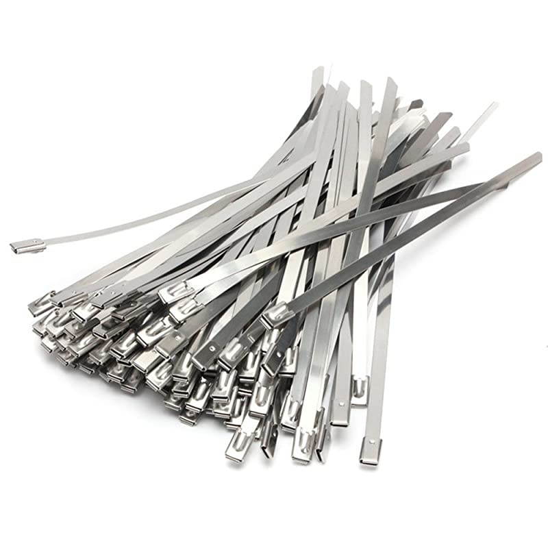 100pcs Stainless Steel Cable Ties 59 Inches 15CM SelfLocking Cable Zip Ties High Loop Tensile Strength Durability