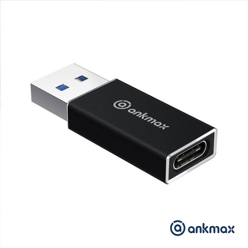 USB C to USB A Adapter - Ankmax UA312C USB C to USB A Connector, USB C 3.1Adapter Support 5Gbps Data Sync & Fast Charging - Compatible with Laptops, PC, Chargers, Power Banks and More Devices