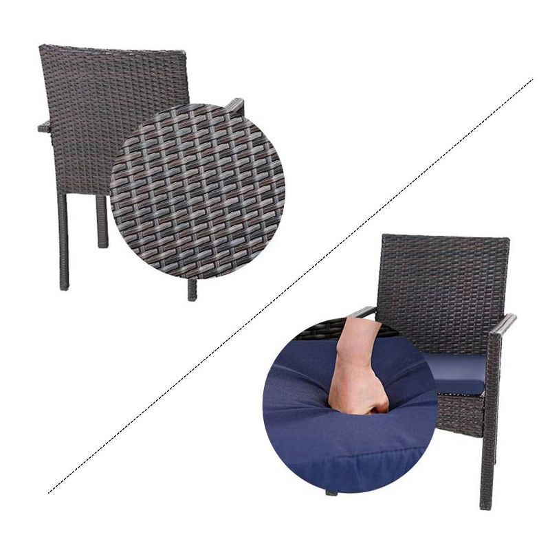 Circi 5pc Outdoor Dining Set - Black and Charcoal - CosmoLiving by Cosmoplitan