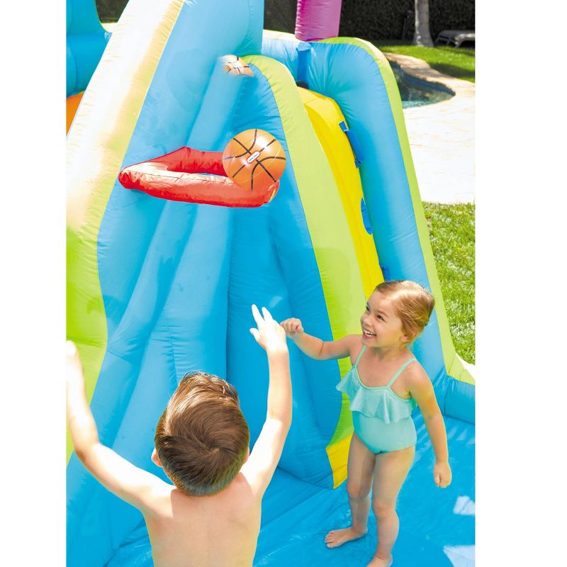 Costway Inflatable Water Slide Crab Dual Slide Bounce House Splash Pool W/ 950W Blower