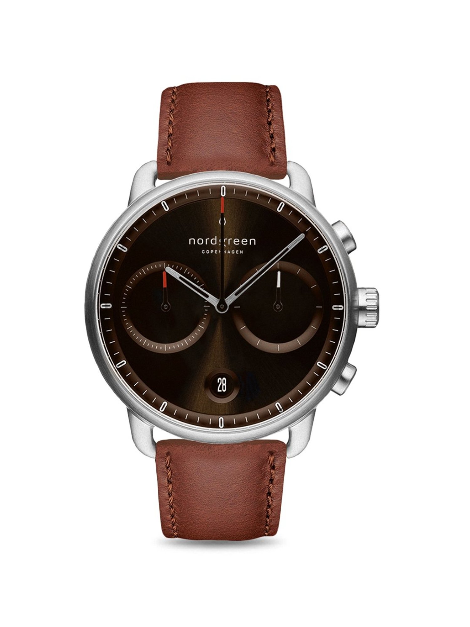 Nordgreen PI42SILEBRBS Pioneer Analog Watch for Men