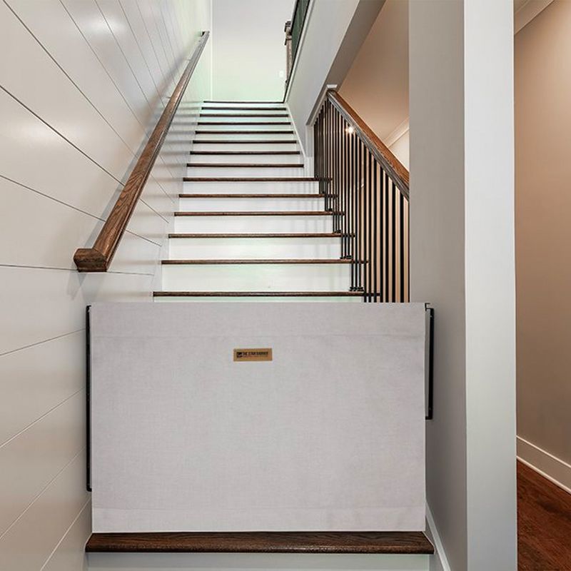 The Stair Barrier Regular Wall to Wall Single Panel Swing Gate with Fabric Slipcover Baby and Pet Safety Gate, 27 to 42.5 Inch, Crypton Pebble