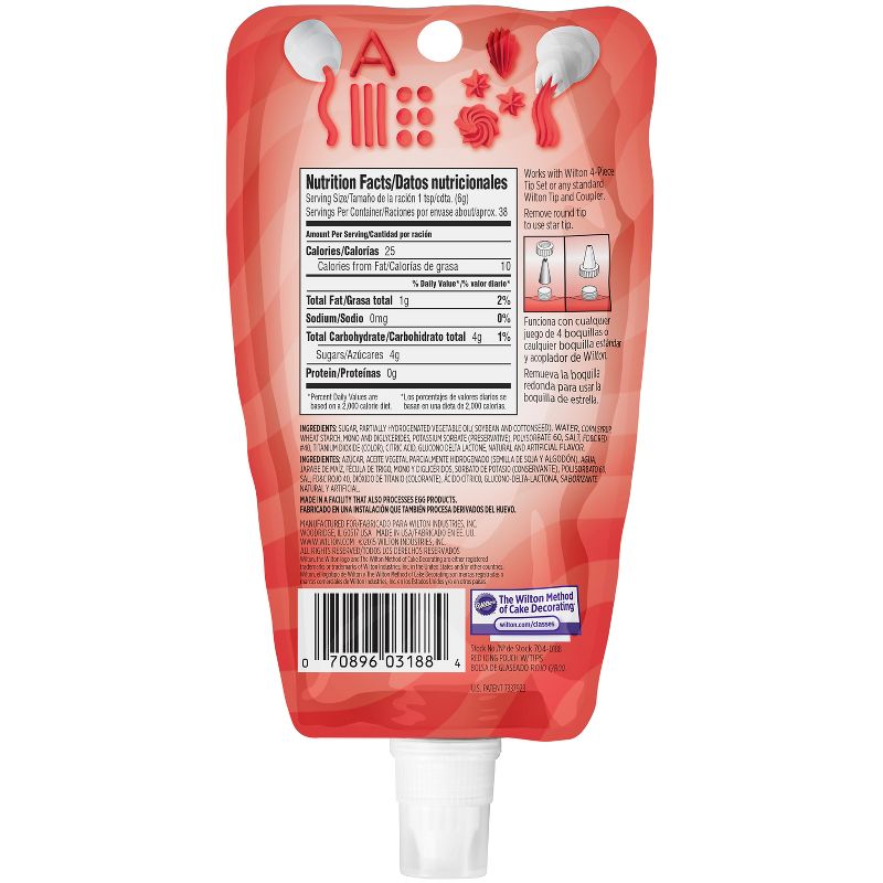 Wilton Red Decorating Icing with Tips - 8oz