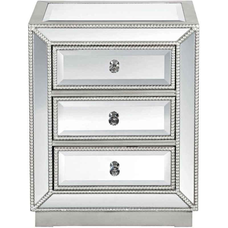 Coast to Coast Trevi 20" Wide 3-Drawer Silver Mirrored Accent Table