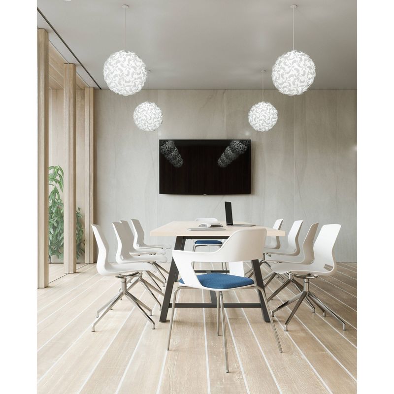 Julep Stack Chair White Flex Shell Fudge Fabric - KFI