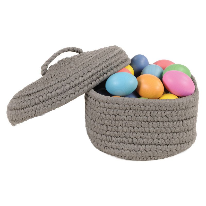 Colonial Mills Peek-A-Boo Basket and Lid - Grey