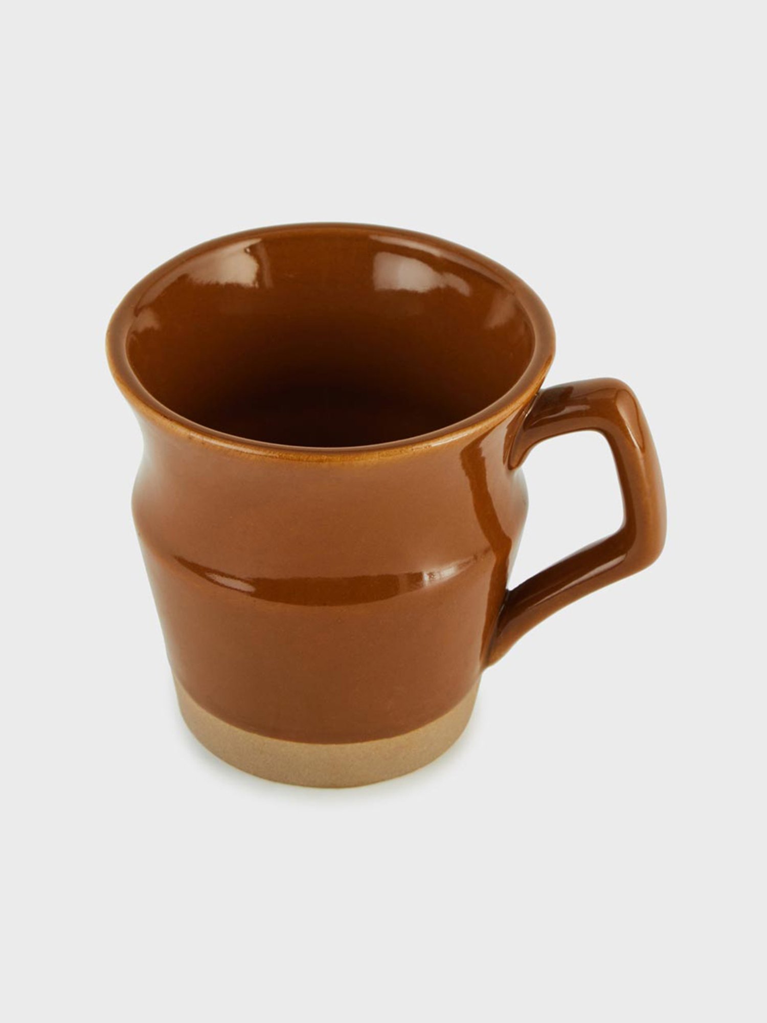 Fabindia Home Adhrit Solid Brown & Beige Ceramic Mug (180 ml)
