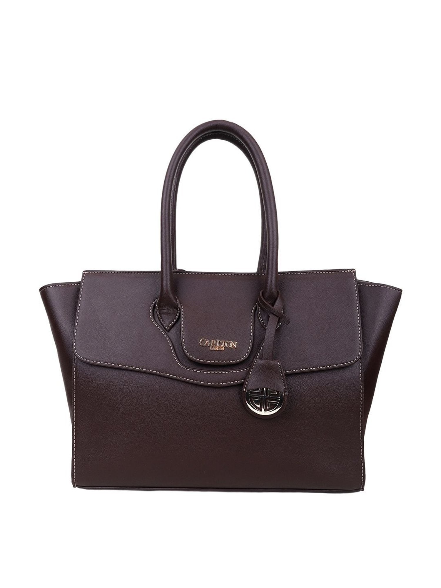 Carlton London Brown Solid Large Handbag