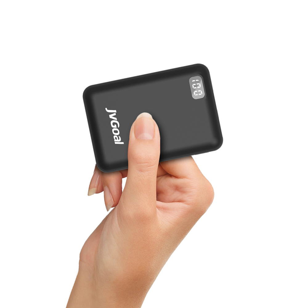 Portable Charger 10000mAh Pocket Size Power Bank LCD Digital Display Mini External Battery Pack Compatible with iPhone 11 Pro/XS Max/8/7/6s,Samsung S10, Huawei and More (Black)