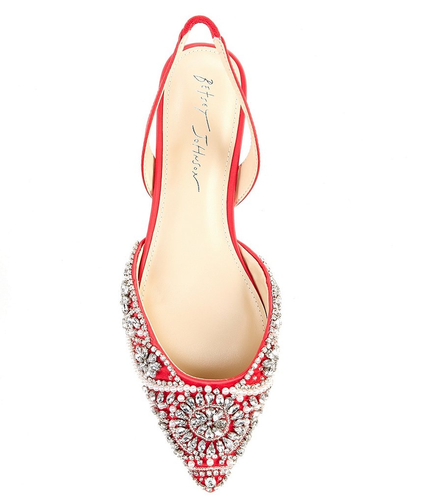 Blue by Betsey Johnson Molly Rhinestone Slingback Dress Flats