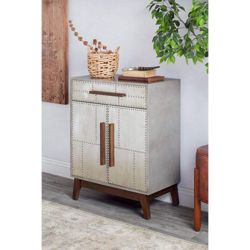Metal and Wood Cabinet Gray - Olivia & May