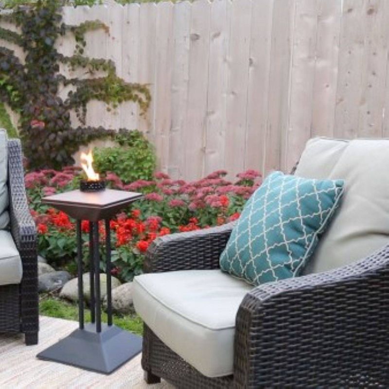 28" Metal Pedestal Patio Torch Bronze - TIKI