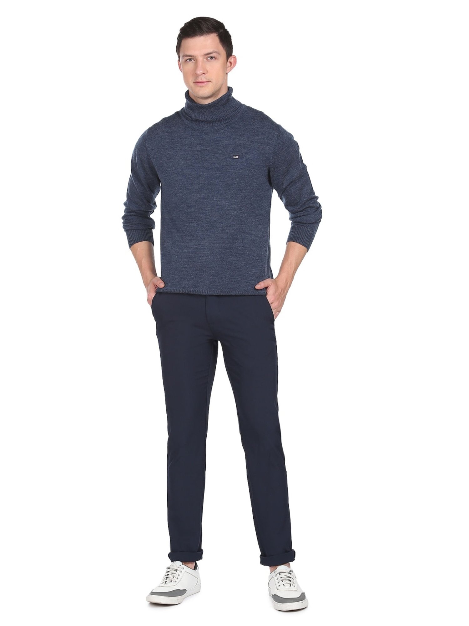 Arrow Sports Blue Regular Fit Sweater