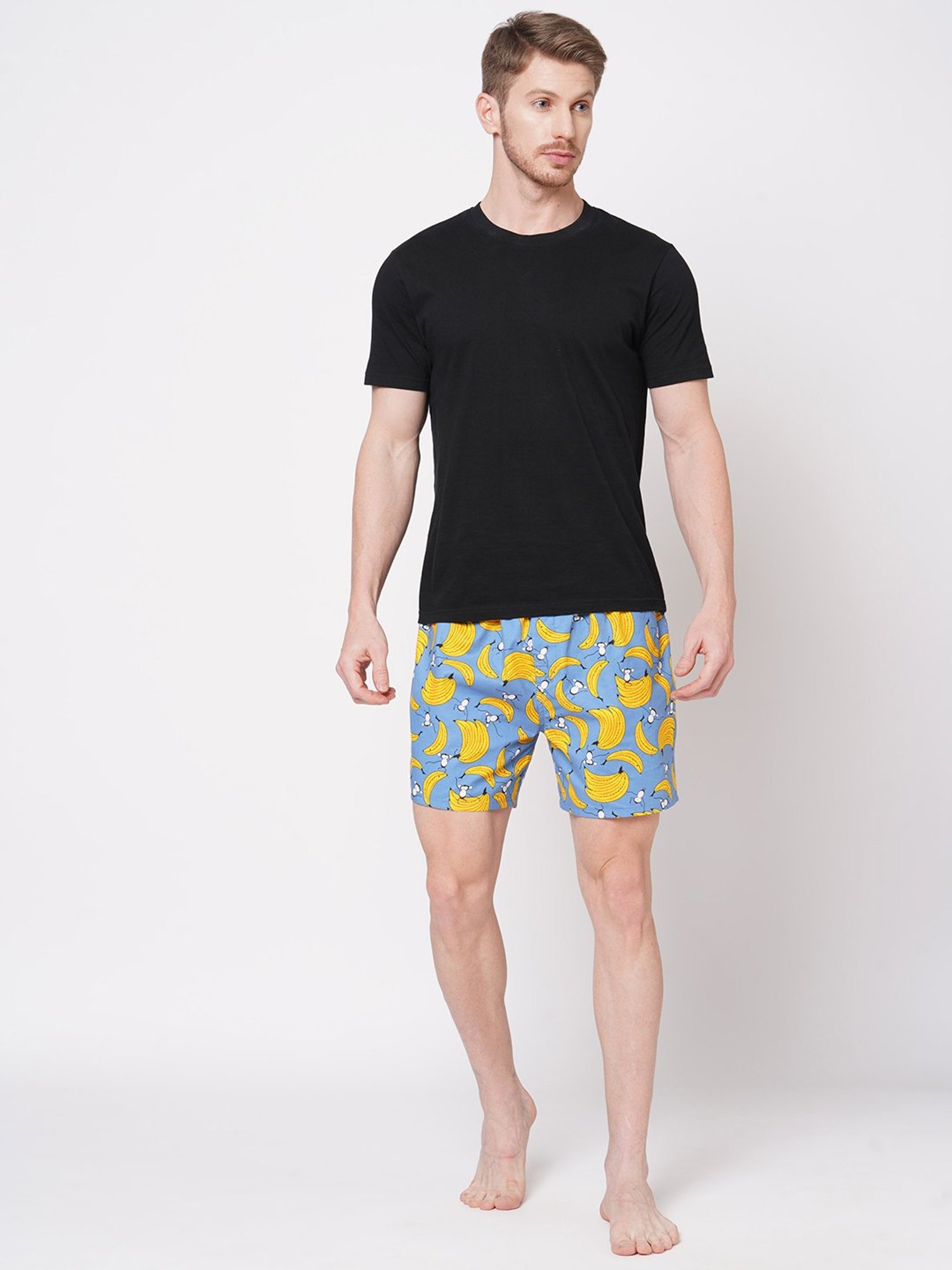 Fitz Blue & Mustard Printed Cotton Boxers