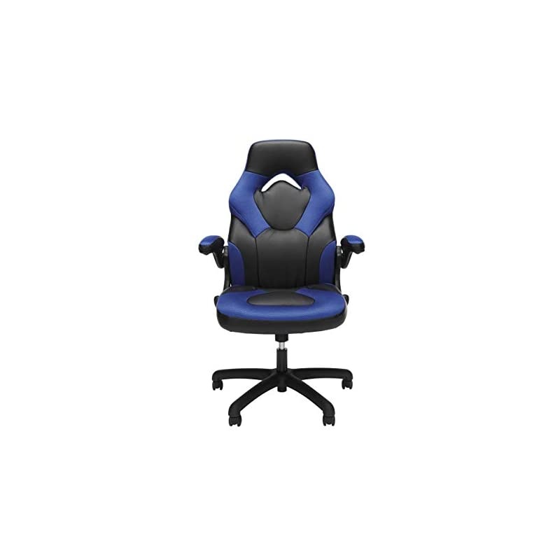 ESS Collection Racing Style Bonded Leather Gaming Chair, in Blue (ESS-3085-BLU)