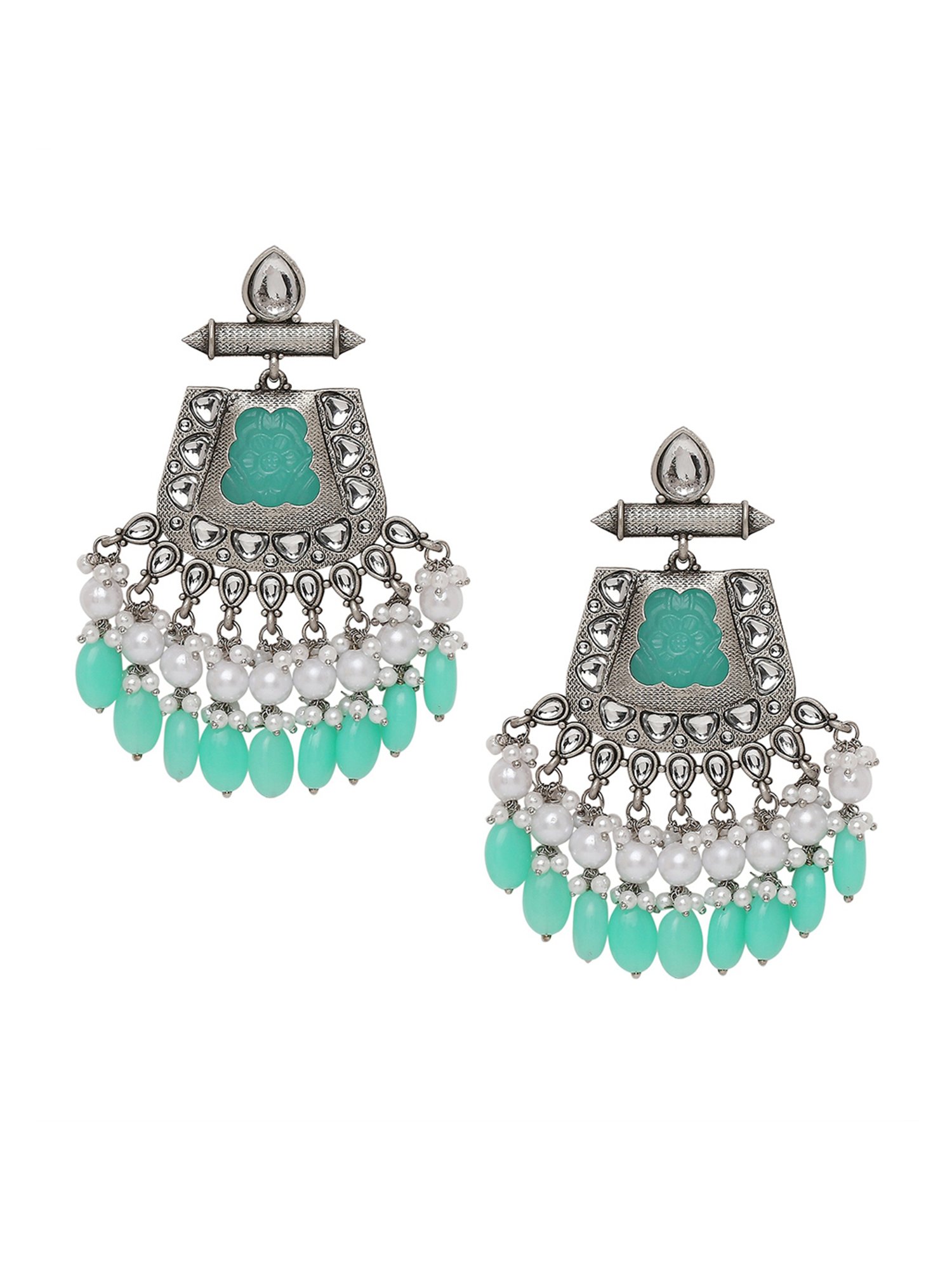 Sri Jagdamba Pearls Black Rosy Pearl Drop Earrings