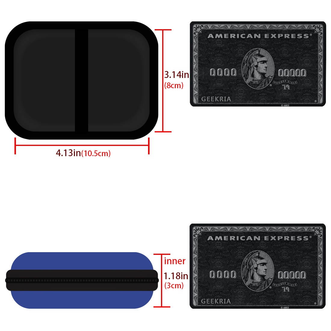 Geekria UltraShell Case for Bowers & Wilkins, Beyerdynamic, Jabra Headphones, Replacement Protective Hard Shell Travel Carrying Bag with Accessories Storage (Blue)