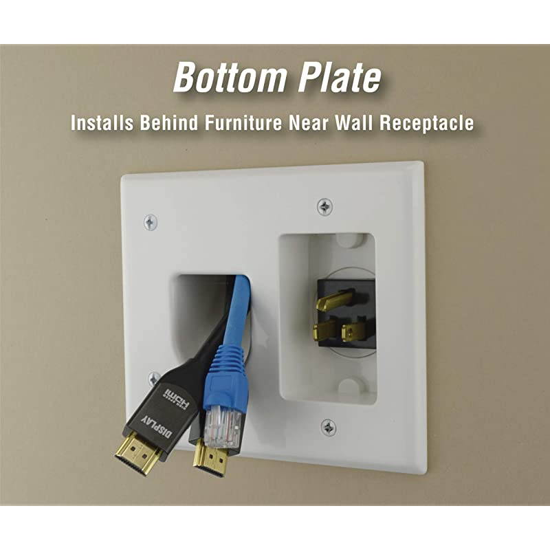 503323WHKIT Flat Panel TV Cable Organizer Kit with Power Solution White