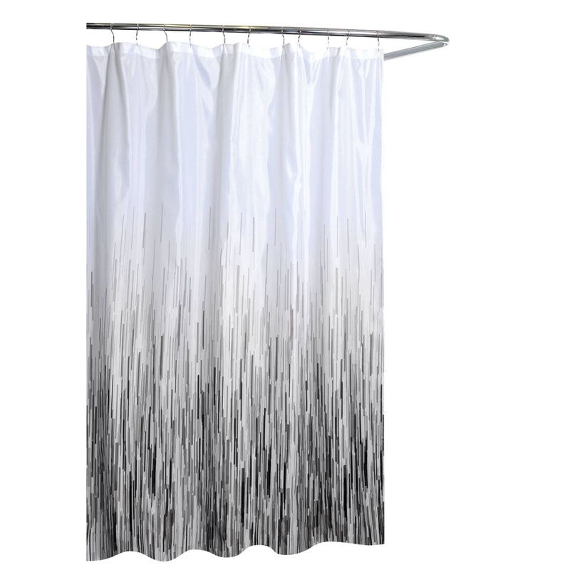 Grayscale Rain Shower Curtain Black/Gray - Moda at Home