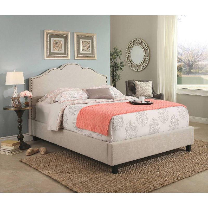 Andrea Upholstered Platform Bed Full Cream - Abbyson Living