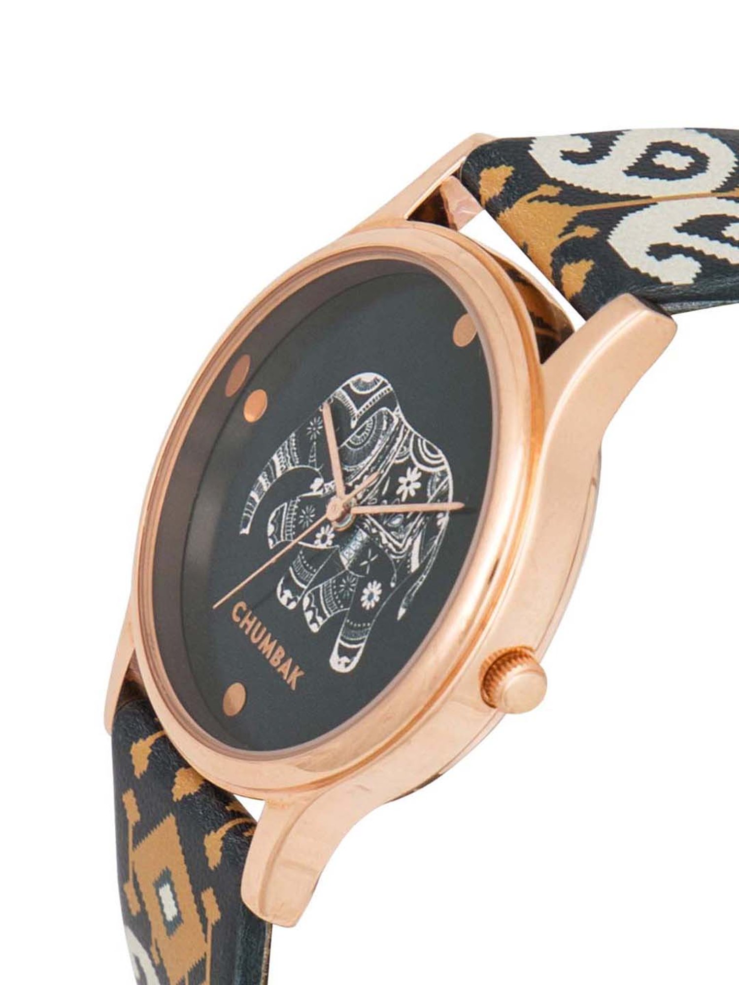 Chumbak IJ7 Paisley Elephant Analog Watch for Women