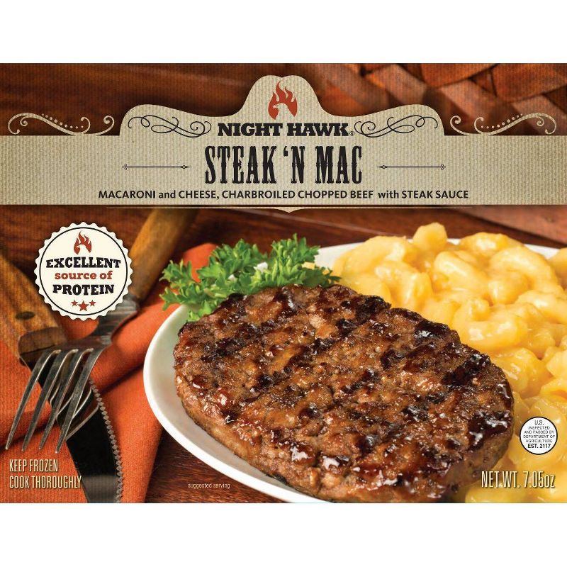 Night Hawk Frozen Steak 'n Mac - 7.05oz