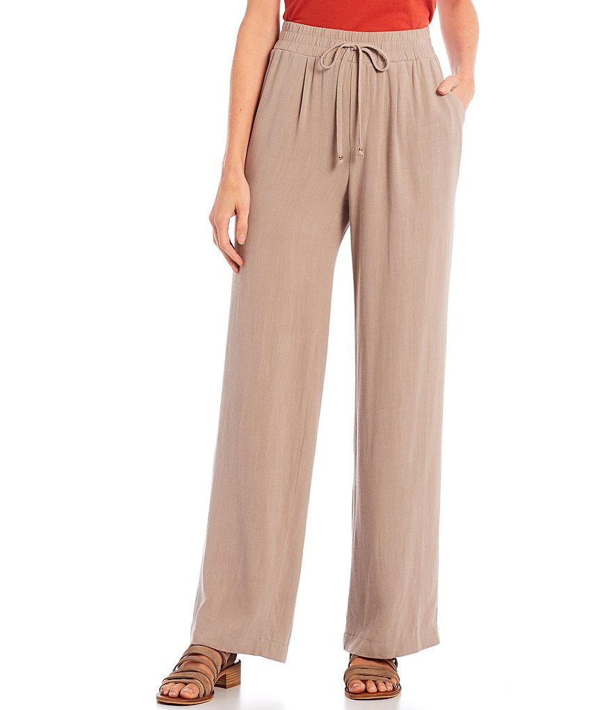 I.N. Studio Petite Size Drawstring Waist Wide-Leg Pants