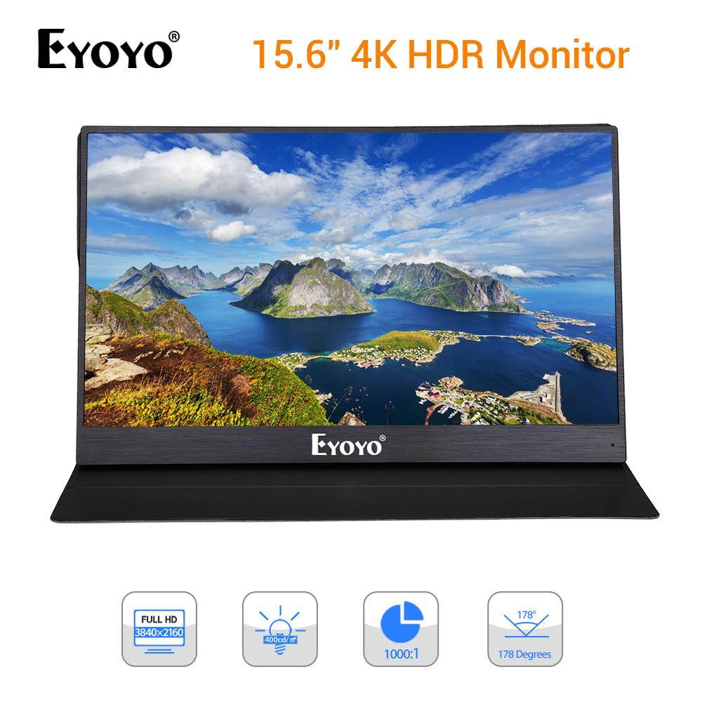 15.6 Inch 4K Portable Game Monitor for PS4 PS4 PRO Xbox NS HD 3840 2160 IPS Type C Screen with HDR Speaker