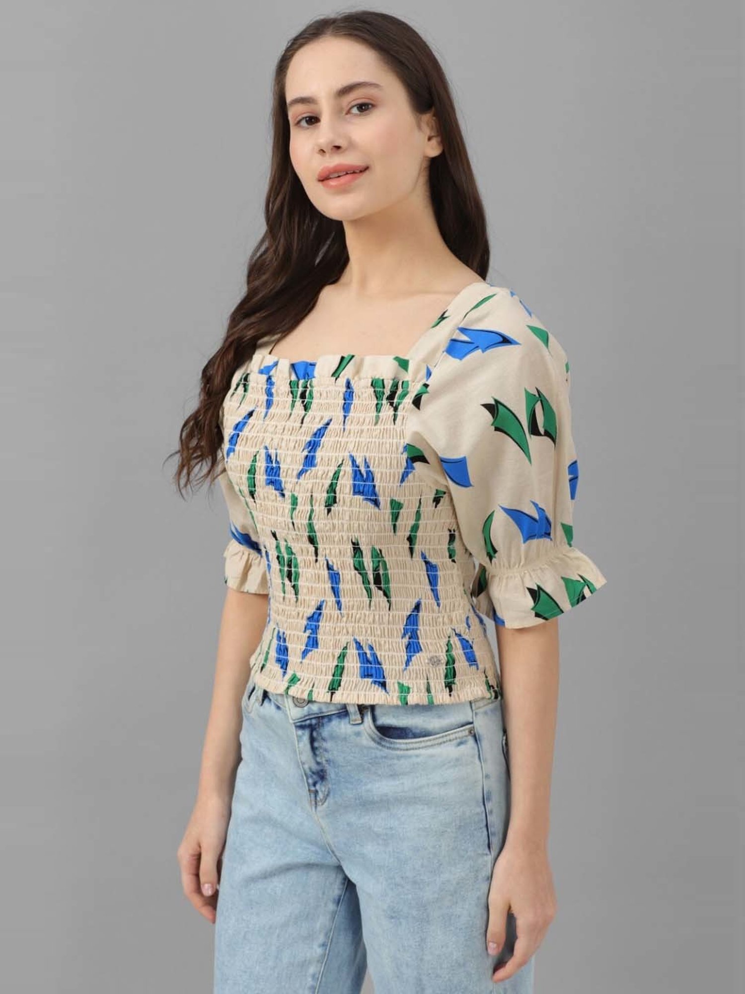 Allen Solly Beige Printed Top