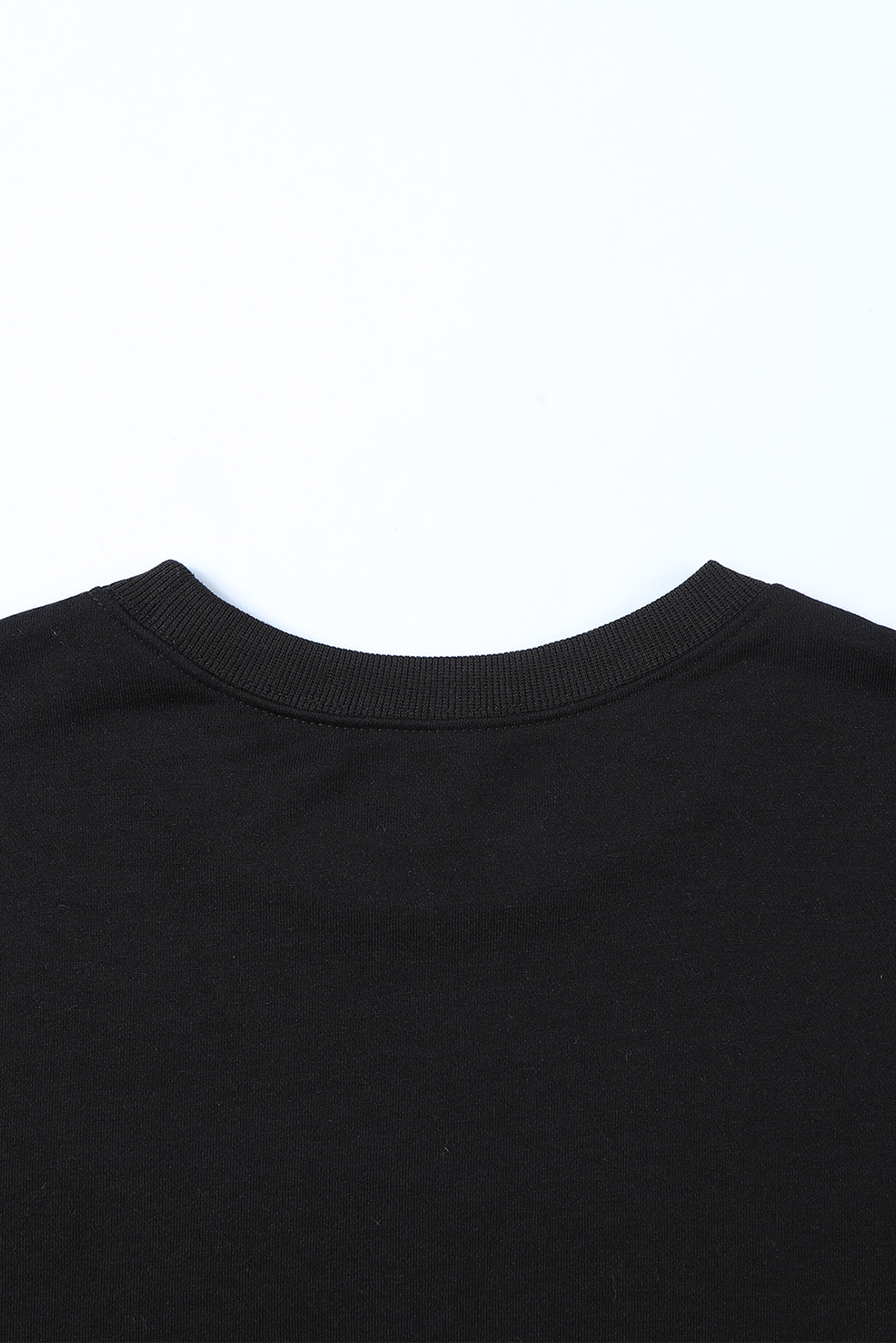 Blank Sweatshirt - Black Plaid Leopard Print Patchwork Long Sleeve Top Customized