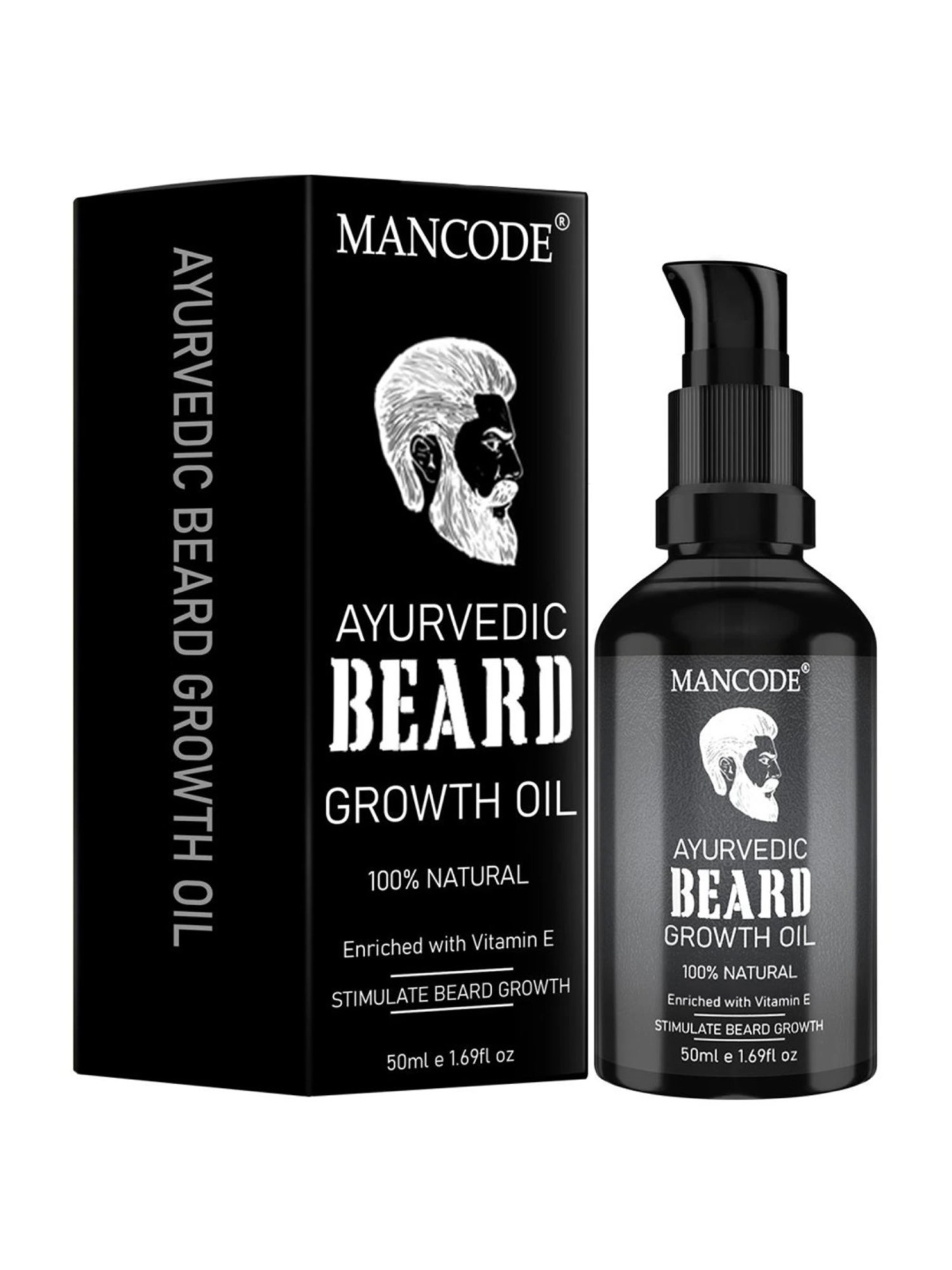 THE REAL MAN Beard Growth Oil 100 Percent Organic Beard & Moustache Hair Growth Oil - 50 ml