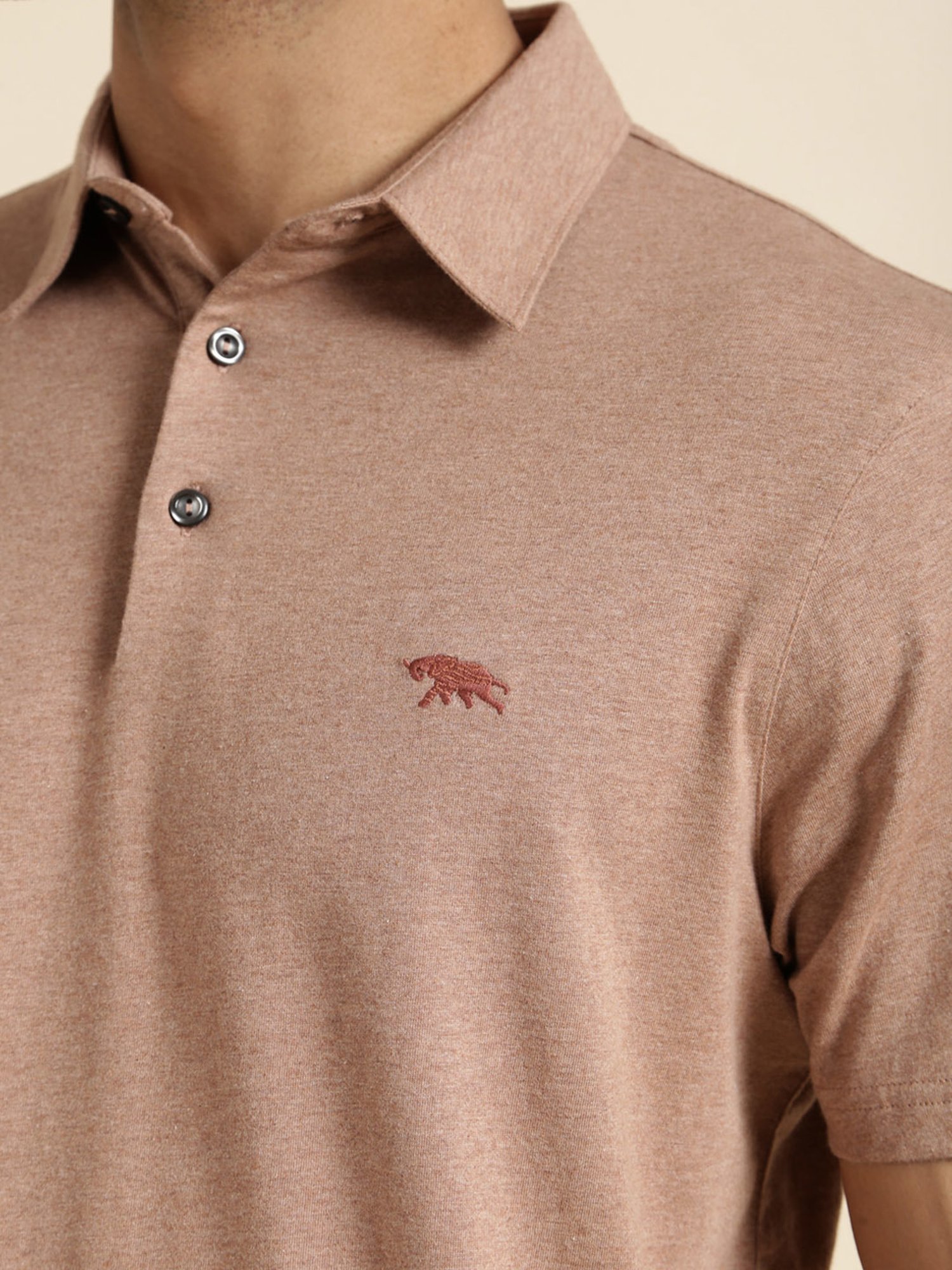 Andamen Khaki Regular Fit Polo T-Shirt