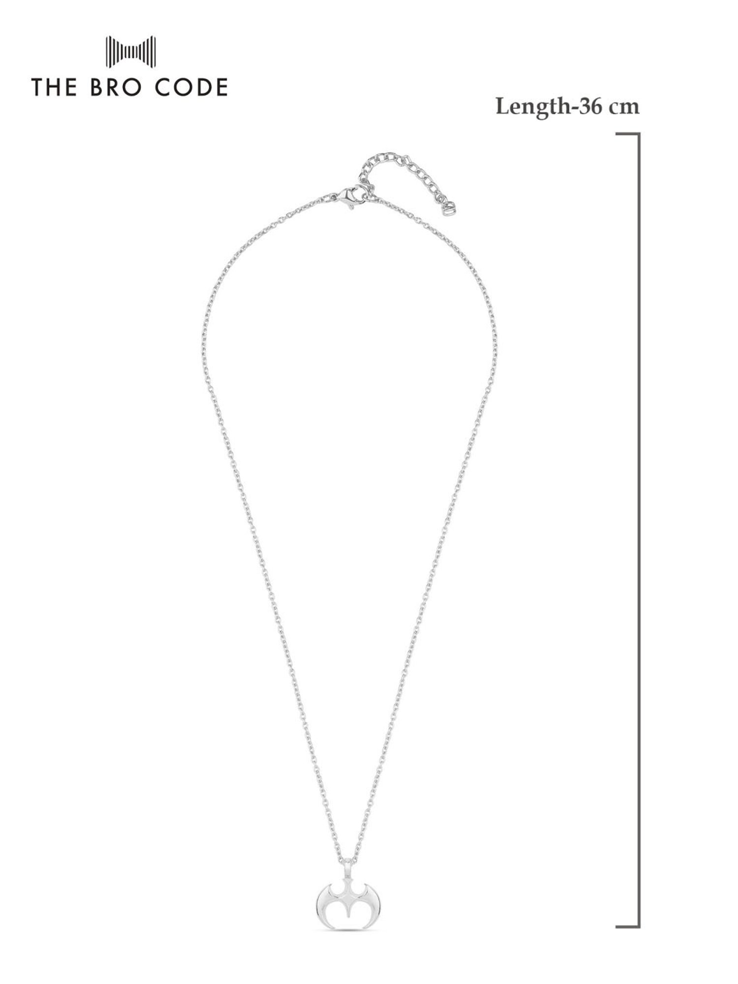 The Bro Code Silver-Plated Bat Man Pendant Necklace for Men