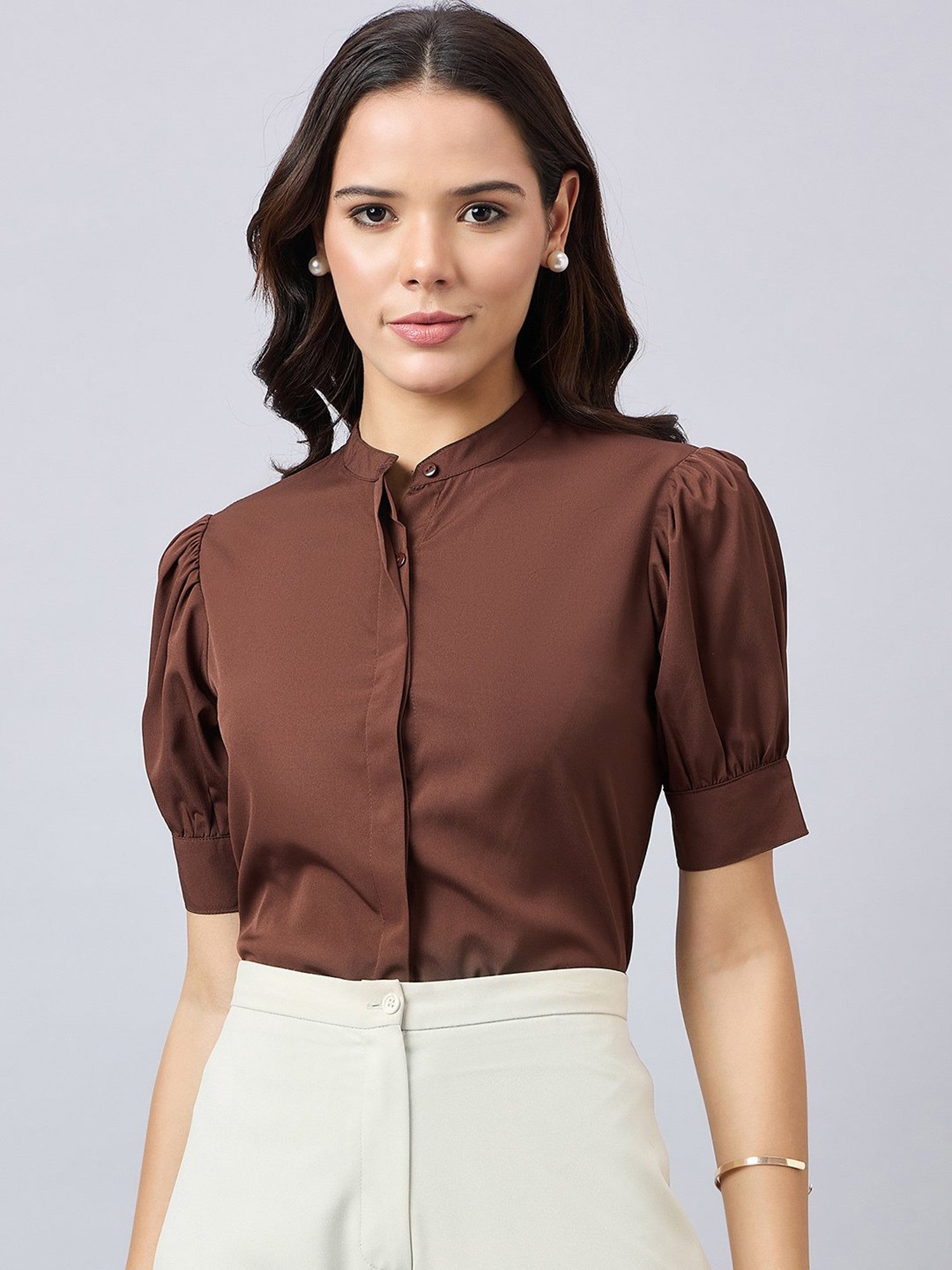 Style Quotient Brown Regular Fit Formal Shirt