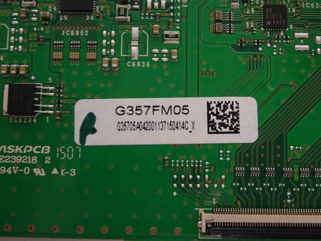 Sharp LC-90LE657UA T-Con Board (G357FM05) DUNTKG357FM05