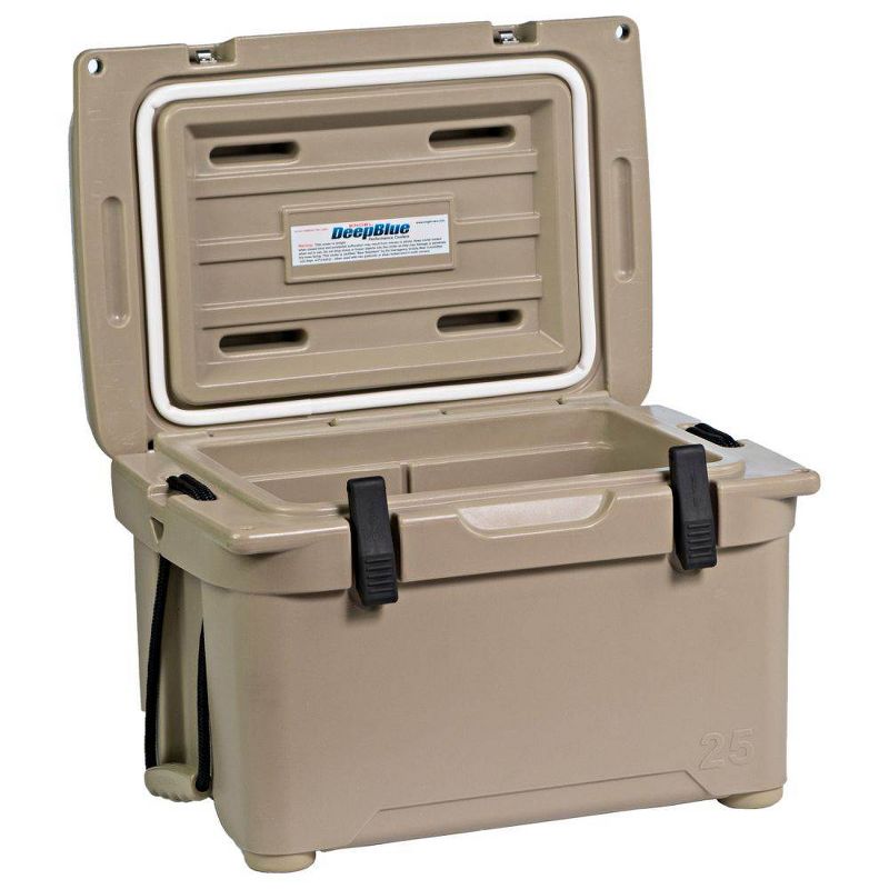 Engel 25 High Performance 5.28 Gallon 24 Can Roto Molded Ice Chest Cooler, Tan