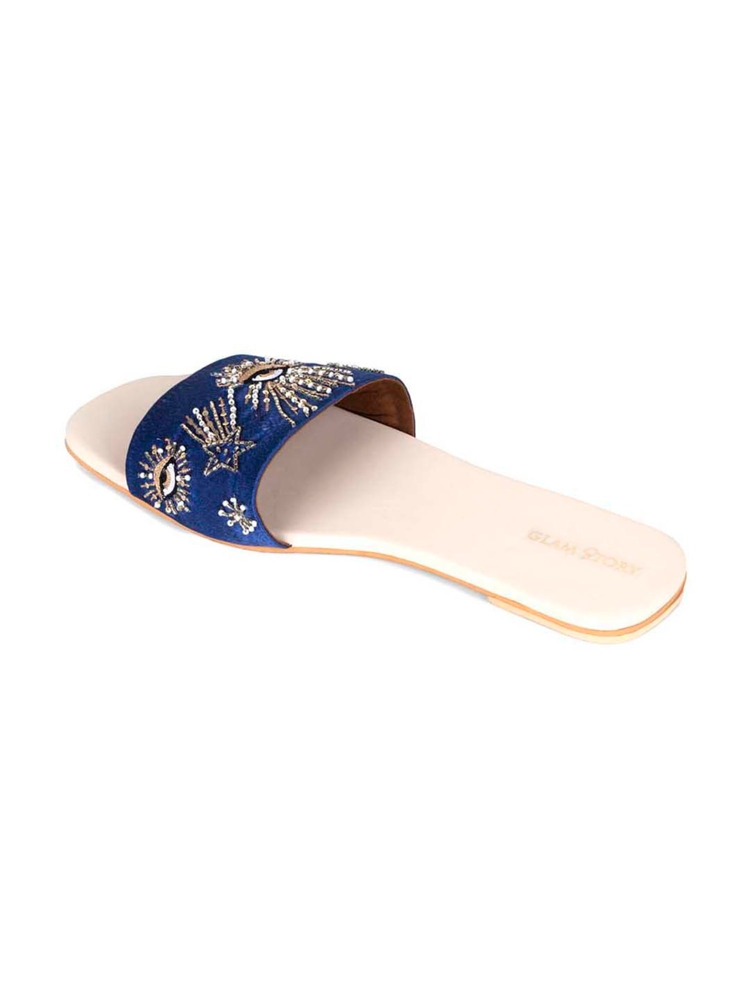Glam Story Women's Blue Ethnic Sandals