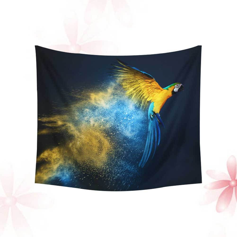 1PC 150x130cm Bird Pattern Tapestry Parrot Digital Wall Hanging Polyester Backdrop Decor for Home (Pattern 1)