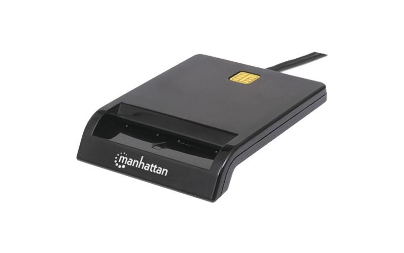 Manhattan Smart Card Reader - USB - Contact Reader - External - Compatible with Contact Smart Cards