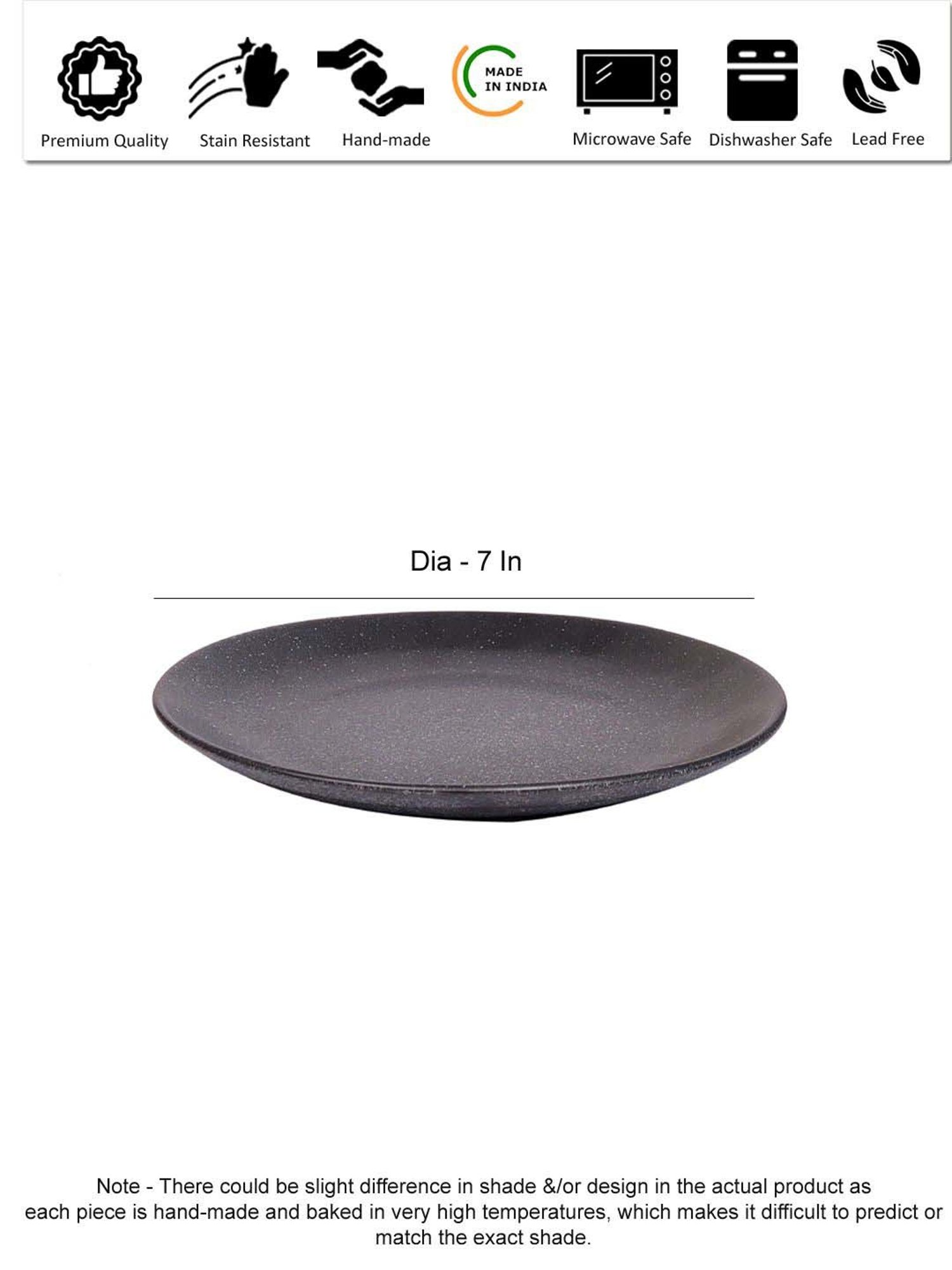 Pure Home and Living Transparent Glass Textured Dinner Plates