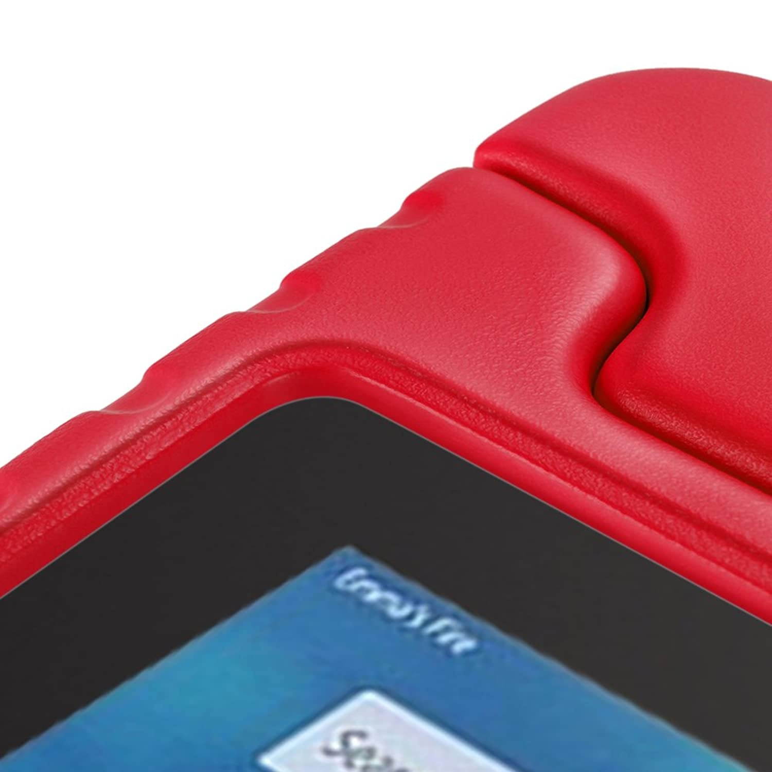 TNP Shock Proof Case for All New Fire 7 Tablet (7th Gen, 2017 Release) - For Kid Friendly Child Proof Anti Slip Impact Drop Light Weight Convertible Handle Stand Cover Protective Case (Red)