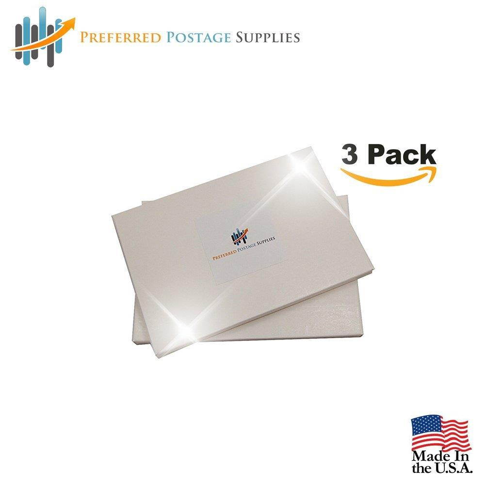 Money Saver Three Pack (300 Labels) (USPS Approved) Double Postage Meter Tapes 5 1/2 x 3 1/2 Compares to Pitney Bowes 612-0, 612-7, 612-9 & 620-9 Postage Meter Tape 05204 Two labels Per Sheet