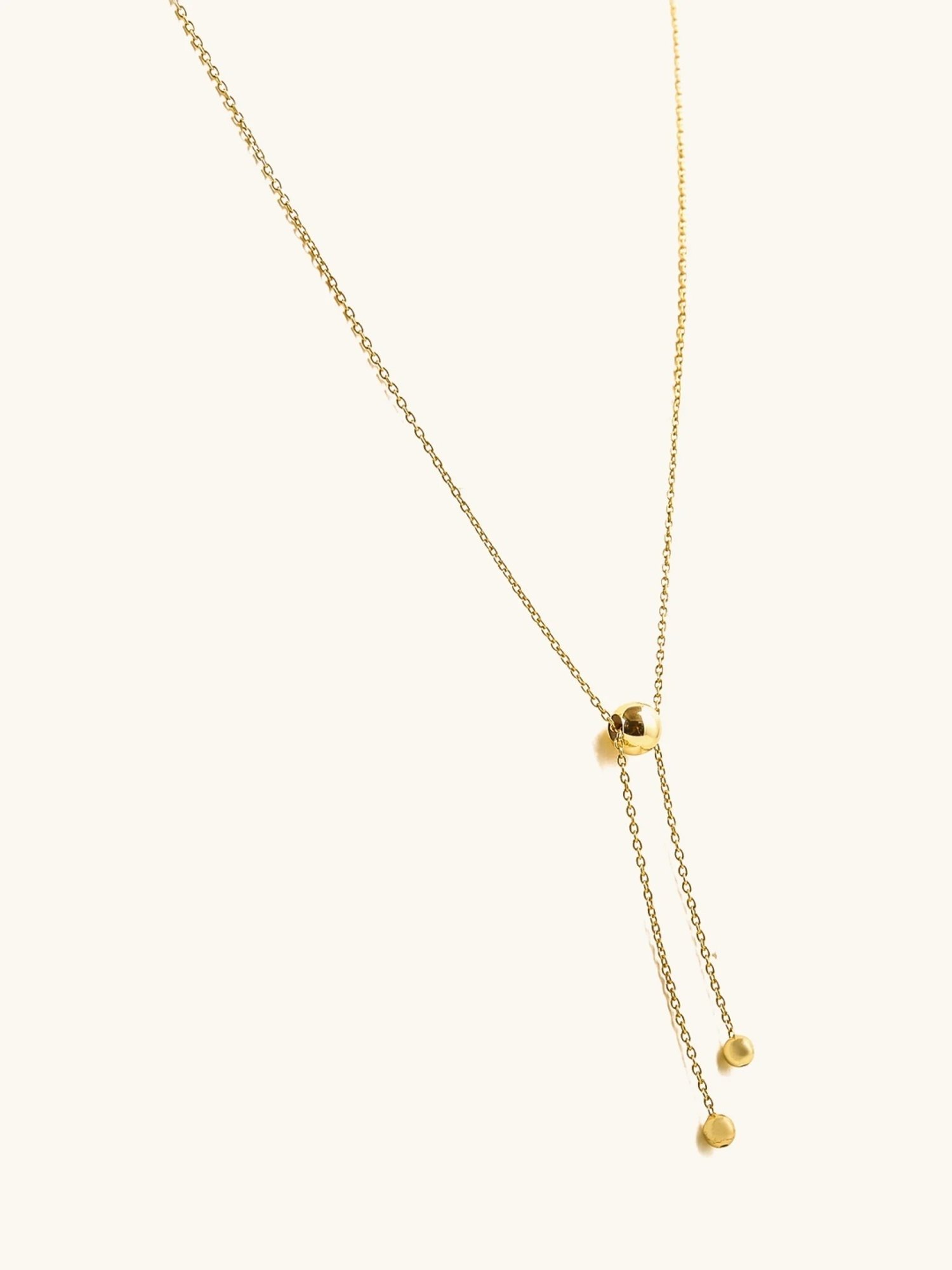 Mabel 92.5 Sterling Silver 18k Gold-Plated Slider Bolo Lariat Necklace