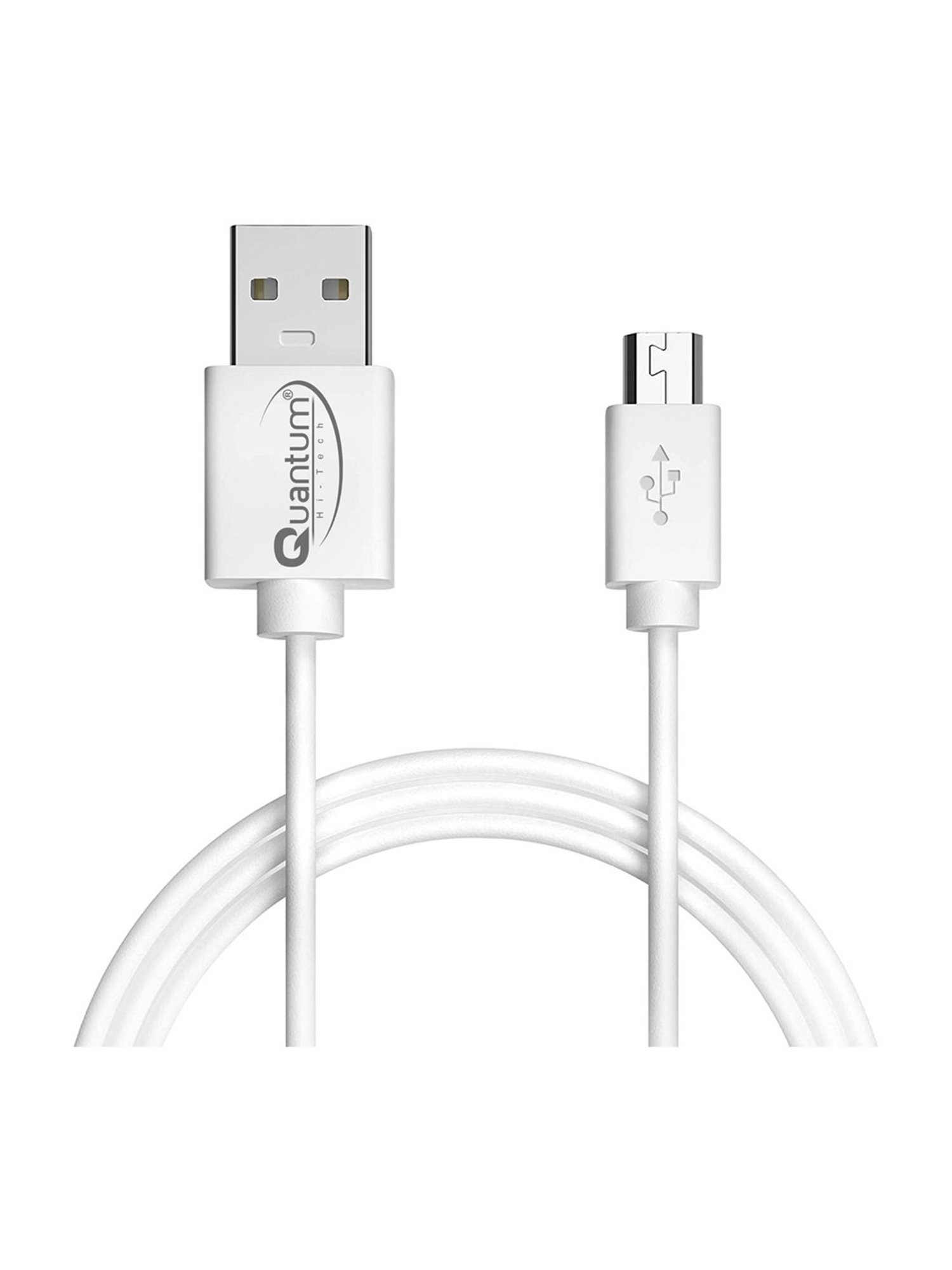 Quantum 1M Micro USB Cable with Copper Braiding (White)