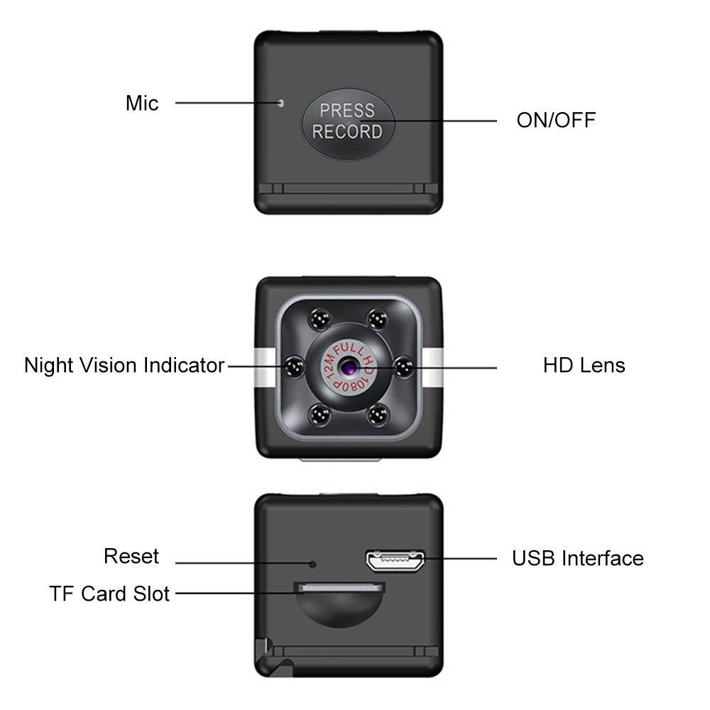 1080P 12MP MINI Micro Camera Full HD Video Cam Night Vision Audio Motion Detection for Baby Pet Outdoor Office