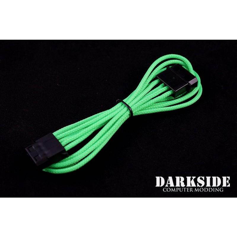 Darkside 4-Pin MOLEX 12" (30cm) HSL Single Braid Extension Cable - Green UV (DS-0108)