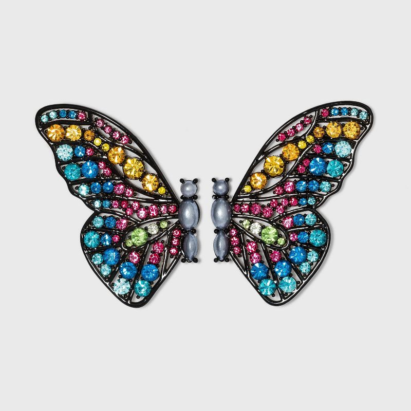 SUGARFIX by BaubleBar Crystal Butterfly Stud Earrings - Black
