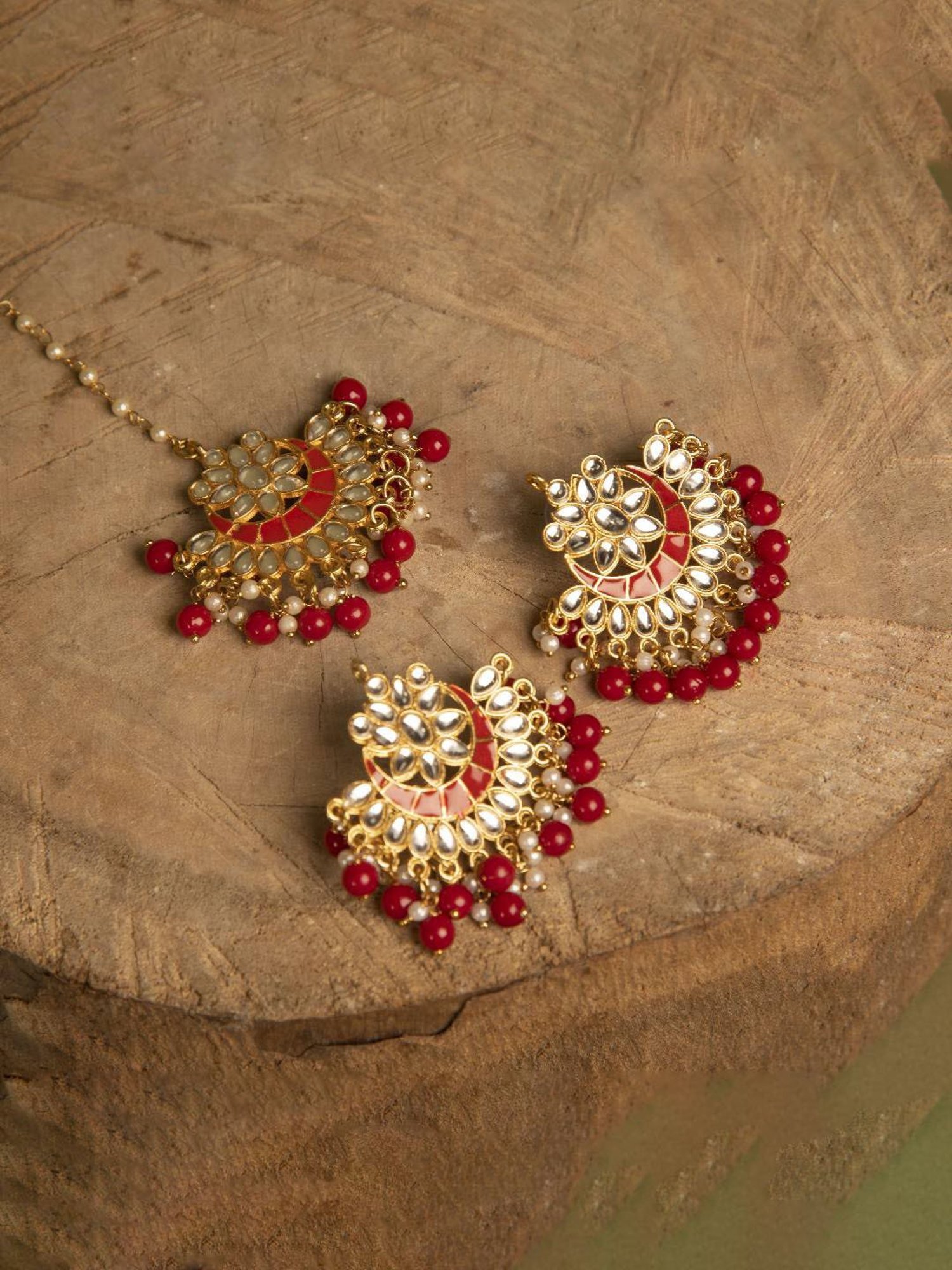 Jewelz Stylish Earring & Maang Tikka for womens & Girls